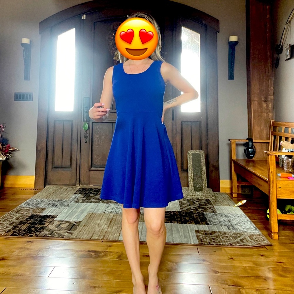 Rebel Sugar Royal Blue Sleeveless Fit-and-Flare Dress